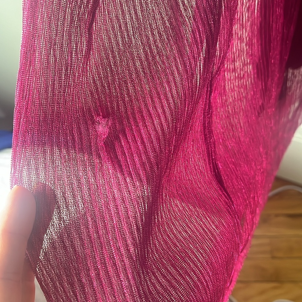 NWT $328 KARINA GRIMALDI Revolve Mernet Hot Pink Magenta Maxi Shoulder Pad Dress - Picture 13 of 13